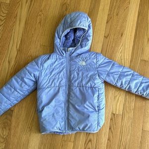 Toddler girl 5T North Face reversible coat - light purple